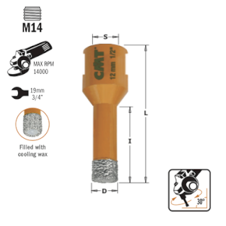 Коронка DIA S=M14 D=6x10x60 DX