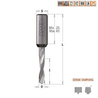 Сверло HWM для присадочного станка 8x22x57,5 Z=2+2 S=10x27 RH