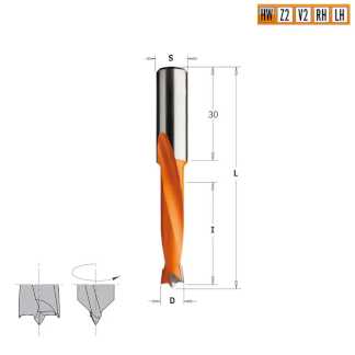 Сверло HW для присадочного станка 8x35x70 Z=2+2 S=10x30 LH