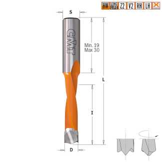 Сверло HW для присадочного станка 8x35x70 Z=2+2 S=10x30 LH
