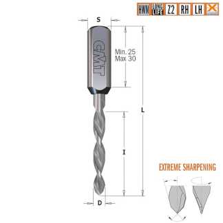Сверло HWM для присадочного станка 5x35x70 Z=2 S=10x25 RH
