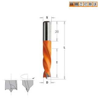 Сверло HW для присадочного станка 10x30x57,5 Z=2+2 S=10x20 LH