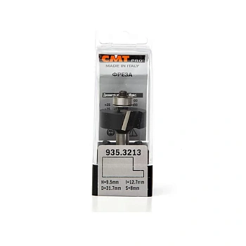 Фреза концевая четвертная D=31,7 I=12,7 S=8 CMT PRO Rabbeting router bit артикул 935.3213 с нижним подшипником