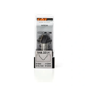 Фреза концевая CMT PRO псевдофиленка D=31,7 I=13 S=8 R=4 артикул 948.3213 Plunge Ogee Router Bit