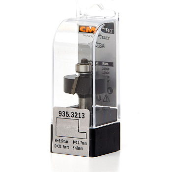 Фреза концевая четвертная D=31,7 I=12,7 S=8 CMT PRO Rabbeting router bit артикул 935.3213 с нижним подшипником